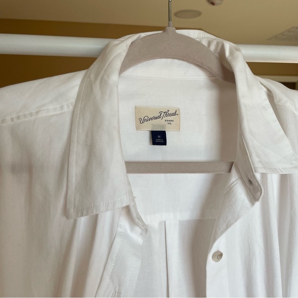 Universal Thread White Long Sleeve Cinch Waist Maxi Shirt Dress - Picture 12 of 14